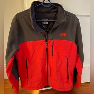The North Face Red and Gray Softshell Jacket Size Medium